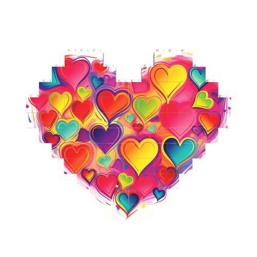Buntes Herz-Baustein-Puzzle in Herzform, personalisiertes Bild, Puzzle, Foto-Puzzles für Erwachsene, 3D-Mikro-Bausteine für Heimdekoration, Ziegel-Set Buntes Herz-Baustein-Puzzle in Herzform, personalisiertes Bild, Puzzle, Foto-Puzzles für Erwachsene, 3D-Mikro-Bausteine für Heimdekoration, Ziegel-Set von BWLHJKE
