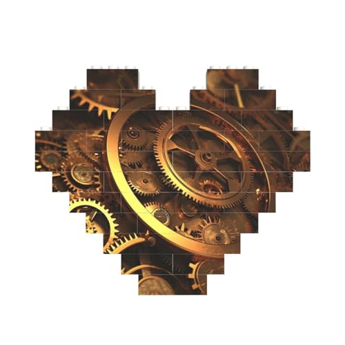 Cooles Steampunk-Zahnrad-Baustein-Puzzle, herzförmig, personalisiertes Bild, Puzzle, Foto-Puzzles für Erwachsene, 3D-Mikro-Bausteine für Heimdekoration, Steine-Set Cooles Steampunk-Zahnrad-Baustein-Puzzle, herzförmig, personalisiertes Bild, Puzzle, Foto-Puzzles für Erwachsene, 3D-Mikro-Bausteine für Heimdekoration, Steine-Set von BWLHJKE