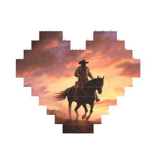 Cowboy West Baustein-Puzzle, herzförmig, personalisiertes Bild, Puzzle, Foto-Puzzles für Erwachsene, 3D-Mikro-Bausteine für Heimdekoration, Steine-Set Cowboy West Baustein-Puzzle, herzförmig, personalisiertes Bild, Puzzle, Foto-Puzzles für Erwachsene, 3D-Mikro-Bausteine für Heimdekoration, Steine-Set von BWLHJKE