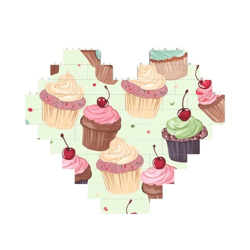Cupcake-Baustein-Puzzle, herzförmig, personalisiertes Bild, Puzzle, Foto-Puzzles für Erwachsene, 3D-Mikro-Bausteine für Heimdekoration, Ziegel-Set Cupcake-Baustein-Puzzle, herzförmig, personalisiertes Bild, Puzzle, Foto-Puzzles für Erwachsene, 3D-Mikro-Bausteine für Heimdekoration, Ziegel-Set von BWLHJKE