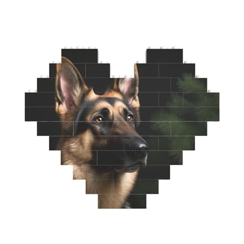 Deutscher Schäferhund, Baustein-Puzzle, herzförmig, personalisiertes Bild, Puzzle, Foto-Puzzles für Erwachsene, 3D-Mikro-Bausteine für Heimdekoration, Ziegel-Set Deutscher Schäferhund, Baustein-Puzzle, herzförmig, personalisiertes Bild, Puzzle, Foto-Puzzles für Erwachsene, 3D-Mikro-Bausteine für Heimdekoration, Ziegel-Set von BWLHJKE
