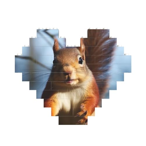 Eichhörnchen Lustiges Tierbaustein-Puzzle in Herzform, personalisiertes Bild, Puzzle, Foto-Puzzles für Erwachsene, 3D-Mikro-Bausteine für Heimdekoration, Ziegel-Set Eichhörnchen Lustiges Tierbaustein-Puzzle in Herzform, personalisiertes Bild, Puzzle, Foto-Puzzles für Erwachsene, 3D-Mikro-Bausteine für Heimdekoration, Ziegel-Set von BWLHJKE