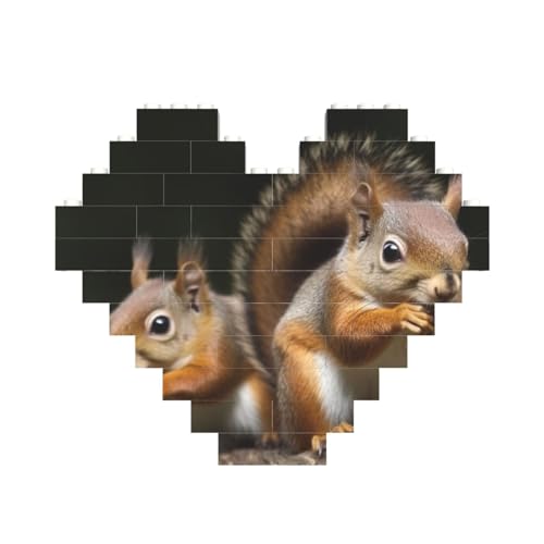 Eichhörnchen-Tierbaustein-Puzzle, herzförmig, personalisiertes Bild, Puzzle, Foto-Puzzles für Erwachsene, 3D-Mikro-Bausteine für Heimdekoration, Ziegel-Set Eichhörnchen-Tierbaustein-Puzzle, herzförmig, personalisiertes Bild, Puzzle, Foto-Puzzles für Erwachsene, 3D-Mikro-Bausteine für Heimdekoration, Ziegel-Set von BWLHJKE
