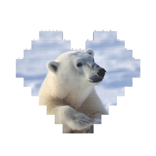 Eisbär-Baustein-Puzzle, herzförmig, personalisiertes Bild, Puzzle, Foto-Puzzles für Erwachsene, 3D-Mikro-Bausteine für Heimdekoration, Steine-Set Eisbär-Baustein-Puzzle, herzförmig, personalisiertes Bild, Puzzle, Foto-Puzzles für Erwachsene, 3D-Mikro-Bausteine für Heimdekoration, Steine-Set von BWLHJKE