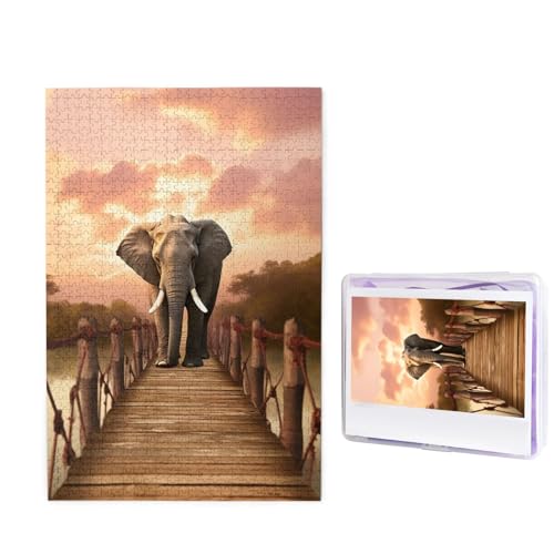 Elefant auf einer Brücke Puzzle für Erwachsene 1000 Teile, Holzpuzzle aus Fotos, herausfordernde Puzzles perfekt für Spieleabende, Heimdekoration Puzzles Geschenk für Urlaub Geburtstag Elefant auf einer Brücke Puzzle für Erwachsene 1000 Teile, Holzpuzzle aus Fotos, herausfordernde Puzzles perfekt für Spieleabende, Heimdekoration Puzzles Geschenk für Urlaub Geburtstag von BWLHJKE