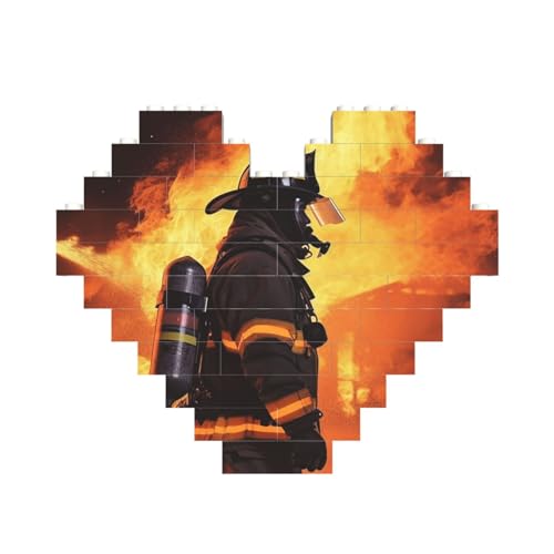 Feuerwehrmann Feuerwehrmann Flamme Baustein-Puzzle herzförmig, personalisierte Bilder-Puzzles Foto-Puzzles für Erwachsene, 3D-Mikro-Bausteine für Heimdekoration, Steine-Set Feuerwehrmann Feuerwehrmann Flamme Baustein-Puzzle herzförmig, personalisierte Bilder-Puzzles Foto-Puzzles für Erwachsene, 3D-Mikro-Bausteine für Heimdekoration, Steine-Set von BWLHJKE