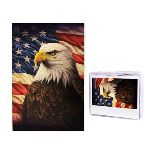Flagge und Adler Puzzle für Erwachsene 1000 Teile, Holzpuzzle aus Fotos, herausfordernde Puzzles Perfekt für Spieleabende, Heimdekoration Puzzles Geschenk für Urlaub Geburtstag Flagge und Adler Puzzle für Erwachsene 1000 Teile, Holzpuzzle aus Fotos, herausfordernde Puzzles Perfekt für Spieleabende, Heimdekoration Puzzles Geschenk für Urlaub Geburtstag von BWLHJKE
