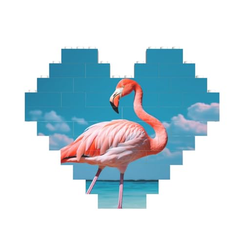 Flamingo im Wasser, Baustein-Puzzle, herzförmig, personalisiertes Bild, Puzzle, Foto-Puzzles für Erwachsene, 3D-Mikro-Bausteine für Heimdekoration, Steine-Set Flamingo im Wasser, Baustein-Puzzle, herzförmig, personalisiertes Bild, Puzzle, Foto-Puzzles für Erwachsene, 3D-Mikro-Bausteine für Heimdekoration, Steine-Set von BWLHJKE