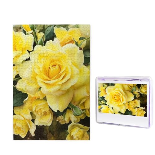 Gelbe Rose Puzzle für Erwachsene 1000 Teile, Holzpuzzle aus Fotos, herausfordernde Puzzles perfekt für Spieleabende, Heimdekoration Puzzles Geschenk für Urlaub Geburtstag Gelbe Rose Puzzle für Erwachsene 1000 Teile, Holzpuzzle aus Fotos, herausfordernde Puzzles perfekt für Spieleabende, Heimdekoration Puzzles Geschenk für Urlaub Geburtstag von BWLHJKE