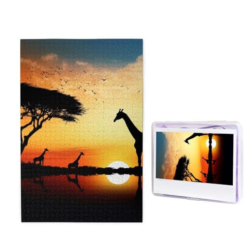 Giraffe Sonnenuntergang Puzzle für Erwachsene 1000 Teile, Holzpuzzle aus Fotos, herausfordernde Puzzles Perfekt für Spieleabende, Heimdekoration Puzzles Geschenk für Urlaub Geburtstag Giraffe Sonnenuntergang Puzzle für Erwachsene 1000 Teile, Holzpuzzle aus Fotos, herausfordernde Puzzles Perfekt für Spieleabende, Heimdekoration Puzzles Geschenk für Urlaub Geburtstag von BWLHJKE