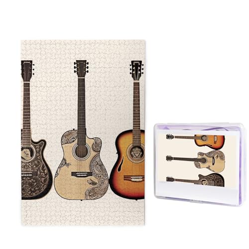 Gitarrenpuzzle für Erwachsene 1000 Teile, Holzpuzzle aus Fotos, herausfordernde Puzzles perfekt für Spieleabende, Heimdekoration Puzzles Geschenk für Urlaub Geburtstag von BWLHJKE