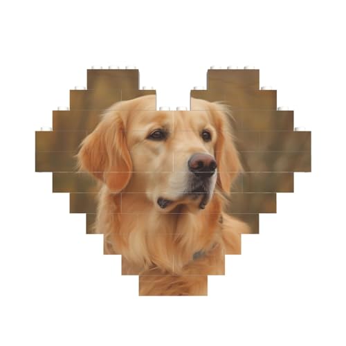 Golden Retriever Baustein-Puzzle in Herzform, personalisiertes Bild, Puzzle, Foto-Puzzles für Erwachsene, 3D-Mikro-Bausteine für Heimdekoration, Steine-Set Golden Retriever Baustein-Puzzle in Herzform, personalisiertes Bild, Puzzle, Foto-Puzzles für Erwachsene, 3D-Mikro-Bausteine für Heimdekoration, Steine-Set von BWLHJKE