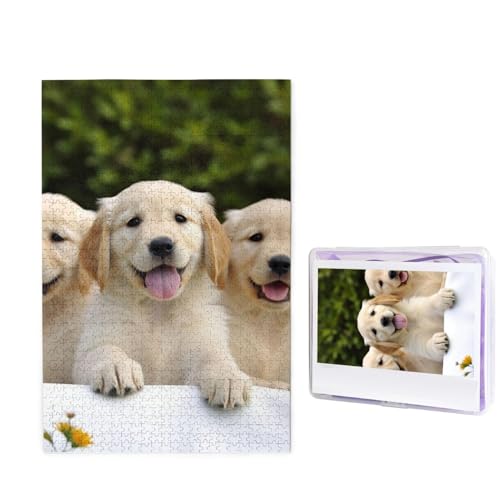 Golden Retriever Welpen Puzzle für Erwachsene 1000 Teile, Holzpuzzle aus Fotos, Herausfordernde Puzzles Perfekt für Spieleabende, Heimdekoration Puzzles Geschenk für Urlaub Geburtstag Golden Retriever Welpen Puzzle für Erwachsene 1000 Teile, Holzpuzzle aus Fotos, Herausfordernde Puzzles Perfekt für Spieleabende, Heimdekoration Puzzles Geschenk für Urlaub Geburtstag von BWLHJKE