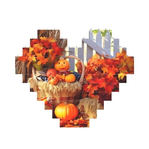 Herbst-Thanksgiving-Baustein-Puzzle, herzförmig, personalisiertes Bild, Puzzle, Foto-Puzzles für Erwachsene, 3D-Mikro-Bausteine für Heimdekoration, Ziegel-Set Herbst-Thanksgiving-Baustein-Puzzle, herzförmig, personalisiertes Bild, Puzzle, Foto-Puzzles für Erwachsene, 3D-Mikro-Bausteine für Heimdekoration, Ziegel-Set von BWLHJKE