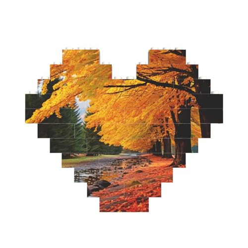 Herbstfarben-Baustein-Puzzle, herzförmig, personalisiertes Bild, Puzzle, Foto-Puzzles für Erwachsene, 3D-Mikro-Bausteine für Heimdekoration, Steine-Set Herbstfarben-Baustein-Puzzle, herzförmig, personalisiertes Bild, Puzzle, Foto-Puzzles für Erwachsene, 3D-Mikro-Bausteine für Heimdekoration, Steine-Set von BWLHJKE