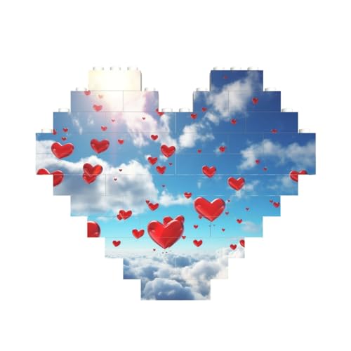 Herzen im Himmel, Baustein-Puzzle, herzförmig, personalisiertes Bild, Puzzle, Foto-Puzzles für Erwachsene, 3D-Mikro-Bausteine für Heimdekoration, Steine-Set Herzen im Himmel, Baustein-Puzzle, herzförmig, personalisiertes Bild, Puzzle, Foto-Puzzles für Erwachsene, 3D-Mikro-Bausteine für Heimdekoration, Steine-Set von BWLHJKE