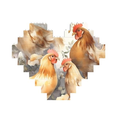 Huhn Duck Baustein-Puzzle in Herzform, personalisiertes Bild, Puzzle, Foto-Puzzles für Erwachsene, 3D-Mikro-Bausteine für Heimdekoration, Ziegel-Set Huhn Duck Baustein-Puzzle in Herzform, personalisiertes Bild, Puzzle, Foto-Puzzles für Erwachsene, 3D-Mikro-Bausteine für Heimdekoration, Ziegel-Set von BWLHJKE