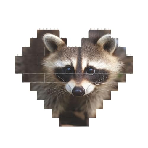 Junges Waschbär-Baustein-Puzzle, herzförmig, personalisiertes Bild, Puzzle, Foto-Puzzles für Erwachsene, 3D-Mikro-Bausteine für Heimdekoration, Ziegel-Set Junges Waschbär-Baustein-Puzzle, herzförmig, personalisiertes Bild, Puzzle, Foto-Puzzles für Erwachsene, 3D-Mikro-Bausteine für Heimdekoration, Ziegel-Set von BWLHJKE