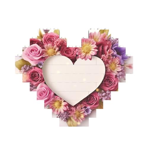 Karte Herzform Blumen Baustein Block Puzzle Herzform, personalisierte Bilderpuzzles Foto-Puzzles für Erwachsene, 3D-Mikro-Bausteine für Heimdekoration, Ziegel-Set Karte Herzform Blumen Baustein Block Puzzle Herzform, personalisierte Bilderpuzzles Foto-Puzzles für Erwachsene, 3D-Mikro-Bausteine für Heimdekoration, Ziegel-Set von BWLHJKE