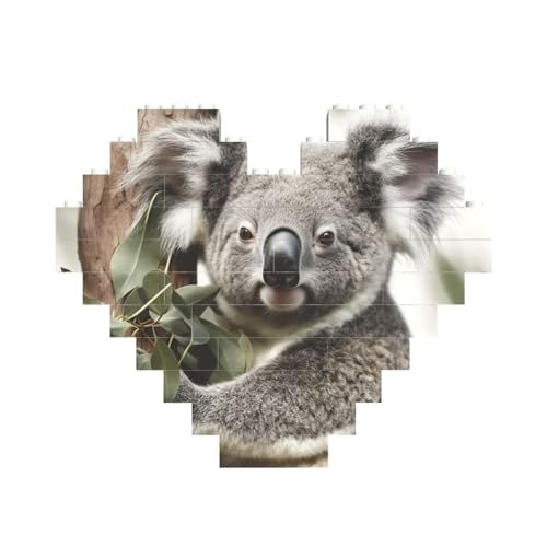 Koala Baustein-Puzzle in Herzform, personalisiertes Bild, Puzzle, Foto-Puzzles für Erwachsene, 3D-Mikro-Bausteine für Heimdekoration, Steine-Set Koala Baustein-Puzzle in Herzform, personalisiertes Bild, Puzzle, Foto-Puzzles für Erwachsene, 3D-Mikro-Bausteine für Heimdekoration, Steine-Set von BWLHJKE