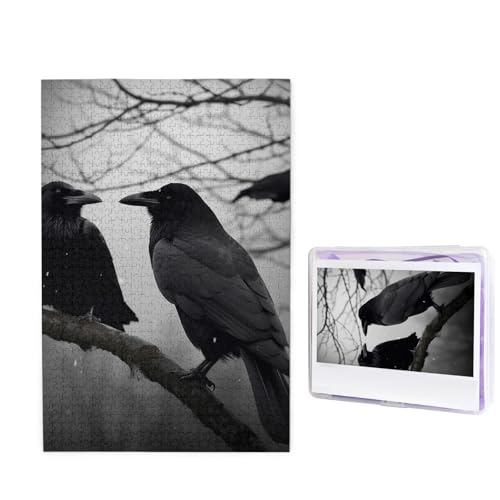 Krähenvögel Puzzle für Erwachsene 1000 Teile, Holzpuzzle aus Fotos, herausfordernde Puzzles perfekt für Spieleabende, Heimdekoration Puzzles Geschenk für Urlaub Geburtstag Krähenvögel Puzzle für Erwachsene 1000 Teile, Holzpuzzle aus Fotos, herausfordernde Puzzles perfekt für Spieleabende, Heimdekoration Puzzles Geschenk für Urlaub Geburtstag von BWLHJKE