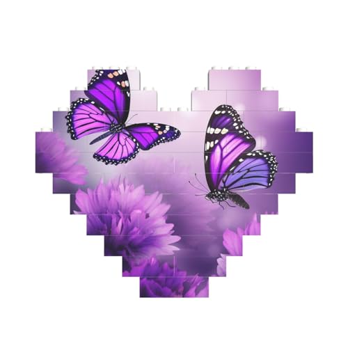 Lila Blume Schmetterlinge Baustein Block Puzzle Herzform Personalisierte Bild Puzzles Foto Puzzle für Erwachsene 3D Mikro-Bausteine für Wohnkultur Ziegel Set Lila Blume Schmetterlinge Baustein Block Puzzle Herzform Personalisierte Bild Puzzles Foto Puzzle für Erwachsene 3D Mikro-Bausteine für Wohnkultur Ziegel Set von BWLHJKE