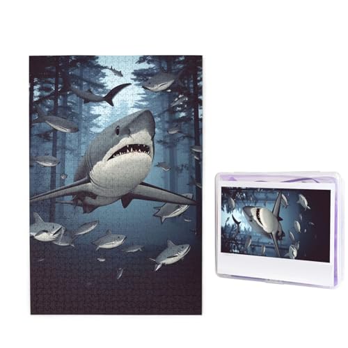 Lustige Haie Design Puzzle für Erwachsene 1000 Teile, Holzpuzzle aus Fotos, herausfordernde Puzzles Perfekt für Spieleabende, Heimdekoration Puzzles Geschenk für Urlaub Geburtstag Lustige Haie Design Puzzle für Erwachsene 1000 Teile, Holzpuzzle aus Fotos, herausfordernde Puzzles Perfekt für Spieleabende, Heimdekoration Puzzles Geschenk für Urlaub Geburtstag von BWLHJKE