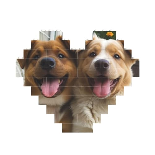 Lustige Hunde Baustein-Puzzle, herzförmig, personalisiertes Bild, Puzzle, Foto-Puzzles für Erwachsene, 3D-Mikro-Bausteine für Heimdekoration, Ziegel-Set Lustige Hunde Baustein-Puzzle, herzförmig, personalisiertes Bild, Puzzle, Foto-Puzzles für Erwachsene, 3D-Mikro-Bausteine für Heimdekoration, Ziegel-Set von BWLHJKE
