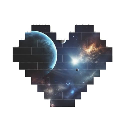 Mond, Sterne und Planeten, Baustein-Puzzle, herzförmig, personalisiertes Bild, Puzzle, Foto-Puzzles für Erwachsene, 3D-Mikro-Bausteine für Heimdekoration, Steine-Set Mond, Sterne und Planeten, Baustein-Puzzle, herzförmig, personalisiertes Bild, Puzzle, Foto-Puzzles für Erwachsene, 3D-Mikro-Bausteine für Heimdekoration, Steine-Set von BWLHJKE
