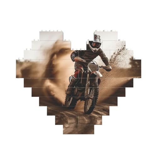 Motocross-Baustein-Puzzle, herzförmig, personalisierte Bilderpuzzles, Foto-Puzzles für Erwachsene, 3D-Mikro-Bausteine für Heimdekoration, Steine-Set Motocross-Baustein-Puzzle, herzförmig, personalisierte Bilderpuzzles, Foto-Puzzles für Erwachsene, 3D-Mikro-Bausteine für Heimdekoration, Steine-Set von BWLHJKE