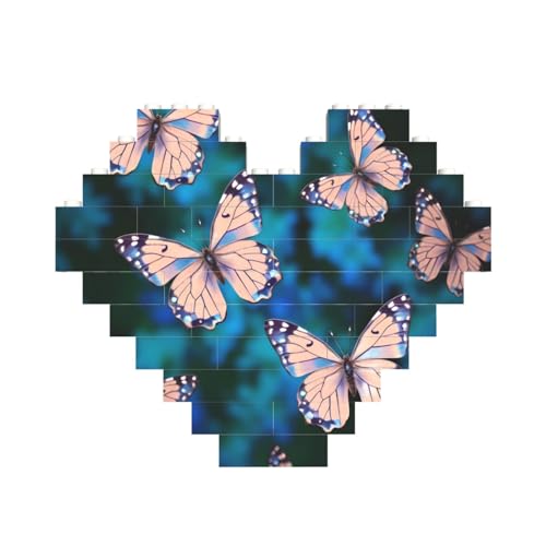 Niedliche Schmetterlinge, Baustein-Puzzle, herzförmig, personalisiertes Bild, Puzzle, Foto-Puzzles für Erwachsene, 3D-Mikro-Bausteine für Heimdekoration, Ziegel-Set Niedliche Schmetterlinge, Baustein-Puzzle, herzförmig, personalisiertes Bild, Puzzle, Foto-Puzzles für Erwachsene, 3D-Mikro-Bausteine für Heimdekoration, Ziegel-Set von BWLHJKE