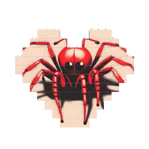 Niedliche kleine rote Spinne, Baustein-Puzzle, herzförmig, personalisiertes Bild, Puzzle, Foto-Puzzles für Erwachsene, 3D-Mikro-Bausteine für Heimdekoration, Steine-Set Niedliche kleine rote Spinne, Baustein-Puzzle, herzförmig, personalisiertes Bild, Puzzle, Foto-Puzzles für Erwachsene, 3D-Mikro-Bausteine für Heimdekoration, Steine-Set von BWLHJKE