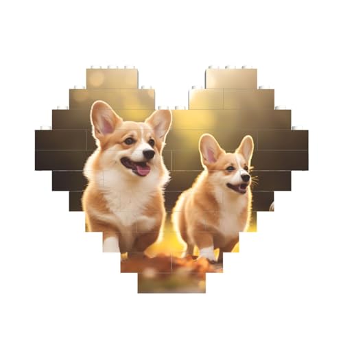 Niedliches Corgi-Hunde-Baustein-Puzzle in Herzform, personalisiertes Bild, Puzzle, Foto-Puzzles für Erwachsene, 3D-Mikro-Bausteine für Heimdekoration, Ziegel-Set Niedliches Corgi-Hunde-Baustein-Puzzle in Herzform, personalisiertes Bild, Puzzle, Foto-Puzzles für Erwachsene, 3D-Mikro-Bausteine für Heimdekoration, Ziegel-Set von BWLHJKE