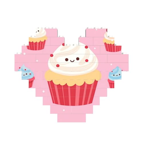 Niedliches Cupcake-Baustein-Puzzle in Herzform, personalisierte Bilder-Puzzles für Erwachsene, 3D-Mikro-Bausteine für Heimdekoration, Ziegel-Set Niedliches Cupcake-Baustein-Puzzle in Herzform, personalisierte Bilder-Puzzles für Erwachsene, 3D-Mikro-Bausteine für Heimdekoration, Ziegel-Set von BWLHJKE