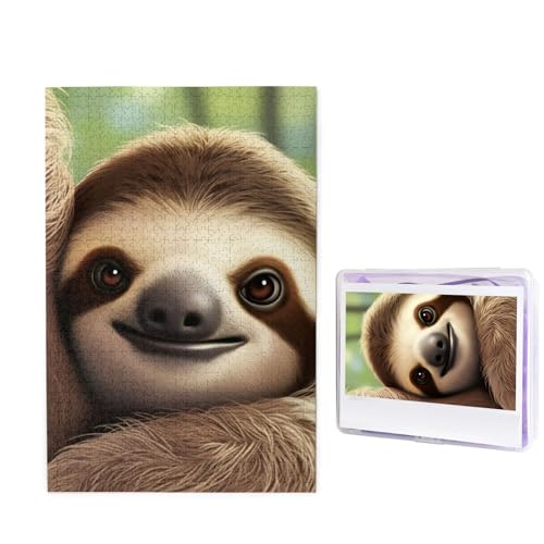 Niedliches Faultier Puzzle für Erwachsene 1000 Teile, Holzpuzzle aus Fotos, herausfordernde Puzzles Perfekt für Spieleabende, Heimdekoration Puzzles Geschenk für Urlaub Geburtstag Niedliches Faultier Puzzle für Erwachsene 1000 Teile, Holzpuzzle aus Fotos, herausfordernde Puzzles Perfekt für Spieleabende, Heimdekoration Puzzles Geschenk für Urlaub Geburtstag von BWLHJKE