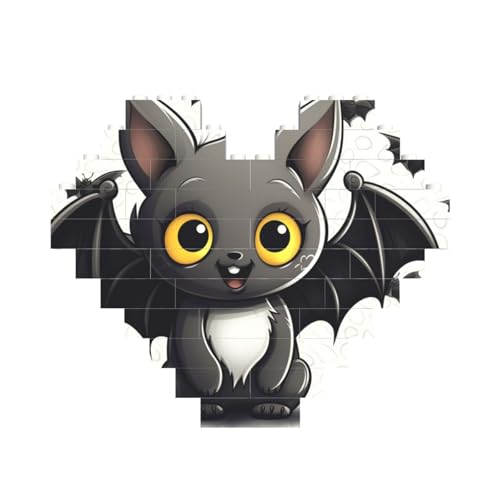 Niedliches Fledermaus-Baustein-Puzzle in Herzform, personalisierte Bilder-Puzzles für Erwachsene, 3D-Mikro-Bausteine für Heimdekoration, Steine-Set Niedliches Fledermaus-Baustein-Puzzle in Herzform, personalisierte Bilder-Puzzles für Erwachsene, 3D-Mikro-Bausteine für Heimdekoration, Steine-Set von BWLHJKE