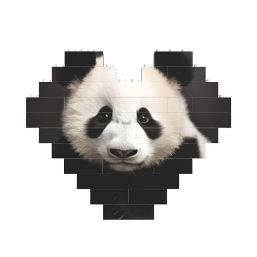 Niedliches schwarz-weißes Panda-Baustein-Puzzle in Herzform, personalisiertes Bildpuzzle, Foto-Puzzle für Erwachsene, 3D-Mikro-Bausteine für Heimdekoration, Steine-Set Niedliches schwarz-weißes Panda-Baustein-Puzzle in Herzform, personalisiertes Bildpuzzle, Foto-Puzzle für Erwachsene, 3D-Mikro-Bausteine für Heimdekoration, Steine-Set von BWLHJKE