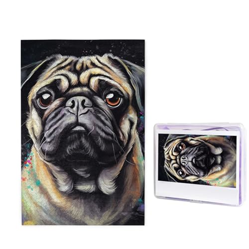 Portrait of Pug Puzzle für Erwachsene 1000 Teile, Holzpuzzle aus Fotos, Herausfordernde Puzzles Perfekt für Spieleabende, Heimdekoration Puzzles Geschenk für Urlaub Geburtstag Portrait of Pug Puzzle für Erwachsene 1000 Teile, Holzpuzzle aus Fotos, Herausfordernde Puzzles Perfekt für Spieleabende, Heimdekoration Puzzles Geschenk für Urlaub Geburtstag von BWLHJKE