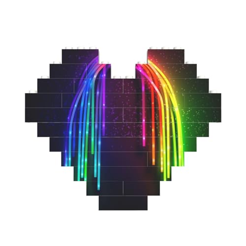 Regenbogen-Neon-Baustein-Puzzle, herzförmig, personalisiertes Bild, Puzzle, Foto-Puzzles für Erwachsene, 3D-Mikro-Bausteine für Heimdekoration, Ziegel-Set Regenbogen-Neon-Baustein-Puzzle, herzförmig, personalisiertes Bild, Puzzle, Foto-Puzzles für Erwachsene, 3D-Mikro-Bausteine für Heimdekoration, Ziegel-Set von BWLHJKE