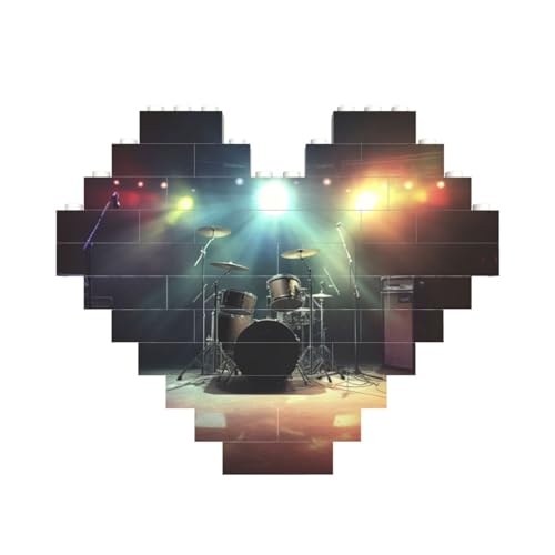 Rock Band Bühnenbaustein-Puzzle, herzförmig, personalisiertes Bild, Puzzle, Foto-Puzzles für Erwachsene, 3D-Mikro-Bausteine für Heimdekoration, Steine-Set Rock Band Bühnenbaustein-Puzzle, herzförmig, personalisiertes Bild, Puzzle, Foto-Puzzles für Erwachsene, 3D-Mikro-Bausteine für Heimdekoration, Steine-Set von BWLHJKE