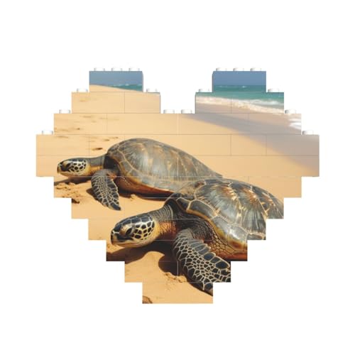 Schildkröten am Strand, Baustein-Puzzle, herzförmig, personalisiertes Bild, Puzzle, Foto-Puzzles für Erwachsene, 3D-Mikro-Bausteine für Heimdekoration, Steine-Set Schildkröten am Strand, Baustein-Puzzle, herzförmig, personalisiertes Bild, Puzzle, Foto-Puzzles für Erwachsene, 3D-Mikro-Bausteine für Heimdekoration, Steine-Set von BWLHJKE