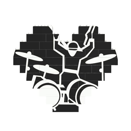 Schlagzeuger-Baustein-Puzzle, herzförmig, personalisierte Bilderpuzzles, Foto-Puzzles für Erwachsene, 3D-Mikro-Bausteine für Heimdekoration, Steine-Set Schlagzeuger-Baustein-Puzzle, herzförmig, personalisierte Bilderpuzzles, Foto-Puzzles für Erwachsene, 3D-Mikro-Bausteine für Heimdekoration, Steine-Set von BWLHJKE