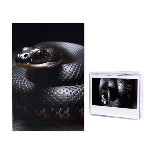 Schwarze Schlange Puzzle für Erwachsene 1000 Teile, Holzpuzzle aus Fotos, Herausfordernde Puzzles Perfekt für Spieleabende, Heimdekoration Puzzles Geschenk für Urlaub Geburtstag Schwarze Schlange Puzzle für Erwachsene 1000 Teile, Holzpuzzle aus Fotos, Herausfordernde Puzzles Perfekt für Spieleabende, Heimdekoration Puzzles Geschenk für Urlaub Geburtstag von BWLHJKE
