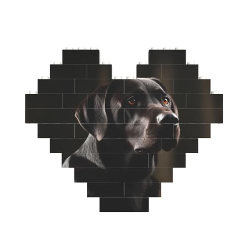 Schwarzer Labrador Baustein-Puzzle, herzförmig, personalisierte Bilderpuzzles, Foto-Puzzles für Erwachsene, 3D-Mikro-Bausteine für Heimdekoration, Steine-Set Schwarzer Labrador Baustein-Puzzle, herzförmig, personalisierte Bilderpuzzles, Foto-Puzzles für Erwachsene, 3D-Mikro-Bausteine für Heimdekoration, Steine-Set von BWLHJKE