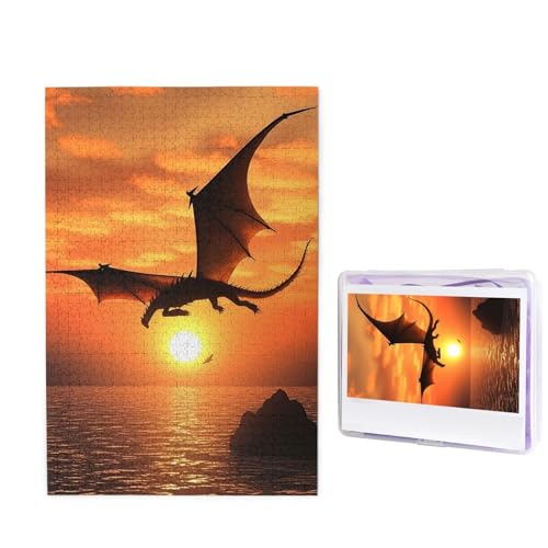 Sea Sunset Flying Dragon Puzzle für Erwachsene 1000 Teile, Holzpuzzle aus Fotos, herausfordernde Puzzles Perfekt für Spieleabende, Heimdekoration Puzzles Geschenk für Urlaub Geburtstag Sea Sunset Flying Dragon Puzzle für Erwachsene 1000 Teile, Holzpuzzle aus Fotos, herausfordernde Puzzles Perfekt für Spieleabende, Heimdekoration Puzzles Geschenk für Urlaub Geburtstag von BWLHJKE
