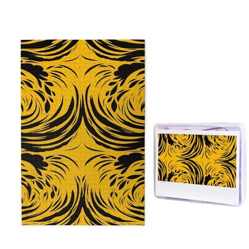 Senfgelbes und schwarzes Puzzle für Erwachsene 1000 Teile, Holzpuzzle aus Fotos, herausfordernde Puzzles perfekt für Spieleabende, Heimdekoration Puzzles Geschenk für Urlaub Geburtstag Senfgelbes und schwarzes Puzzle für Erwachsene 1000 Teile, Holzpuzzle aus Fotos, herausfordernde Puzzles perfekt für Spieleabende, Heimdekoration Puzzles Geschenk für Urlaub Geburtstag von BWLHJKE