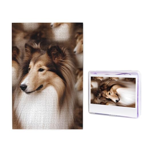 Shelties Hundepuzzle für Erwachsene 1000 Teile, Holzpuzzle aus Fotos, Herausfordernde Puzzles Perfekt für Spieleabende, Heimdekoration Puzzles Geschenk für Urlaub Geburtstag von BWLHJKE