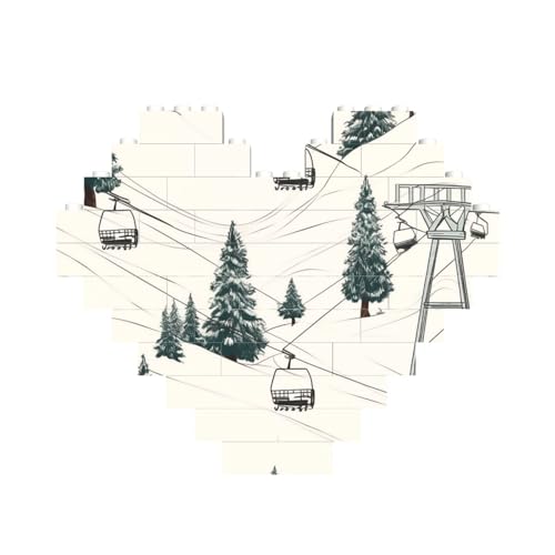 Skilift mit Tannenbaum, Baustein-Puzzle, herzförmig, personalisiertes Bild, Puzzle, Foto-Puzzles für Erwachsene, 3D-Mikro-Bausteine für Heimdekoration, Ziegel-Set Skilift mit Tannenbaum, Baustein-Puzzle, herzförmig, personalisiertes Bild, Puzzle, Foto-Puzzles für Erwachsene, 3D-Mikro-Bausteine für Heimdekoration, Ziegel-Set von BWLHJKE
