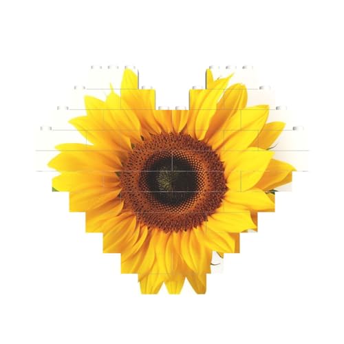 Sonnenblumen-isoliertes Baustein-Puzzle, herzförmig, personalisierte Bilderpuzzles, Foto-Puzzles für Erwachsene, 3D-Mikro-Bausteine für Heimdekoration, Steine-Set Sonnenblumen-isoliertes Baustein-Puzzle, herzförmig, personalisierte Bilderpuzzles, Foto-Puzzles für Erwachsene, 3D-Mikro-Bausteine für Heimdekoration, Steine-Set von BWLHJKE