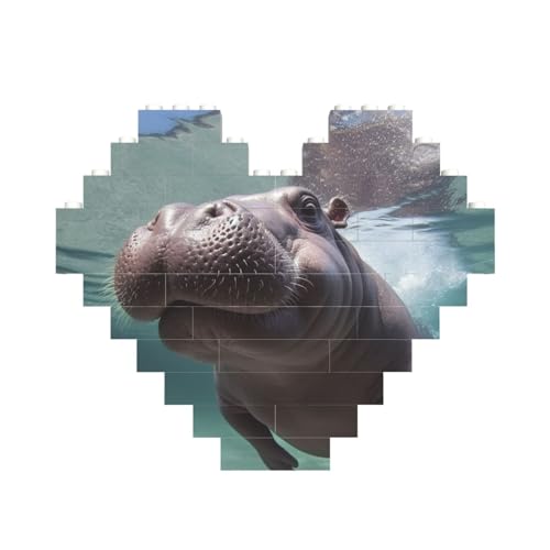 Tauchen Nilpferd Baustein-Puzzle herzförmig, personalisierte Bilder-Puzzles Foto-Puzzles für Erwachsene, 3D-Mikro-Bausteine für Heimdekoration, Ziegel-Set Tauchen Nilpferd Baustein-Puzzle herzförmig, personalisierte Bilder-Puzzles Foto-Puzzles für Erwachsene, 3D-Mikro-Bausteine für Heimdekoration, Ziegel-Set von BWLHJKE